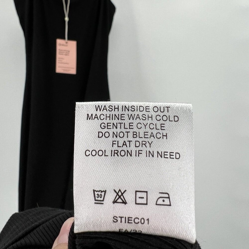 Quince Women’s Black Tencel Rib Knit Maxi Slip Dress sz XS NWT Sleeveless Long - Picture 5 of 8